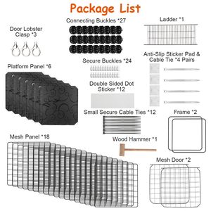 Recinto per Gatti a 2 Livelli, Gabbia per Animali Domestici da Interno con Scala Staccabile e 2 Porte per 1-2 Gattini - Product Image 2
