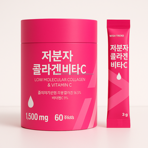 Péptido de colágeno de pescado en polvo con vitamina C 300 Dalton Low Molecular Daily Beauty Stick Paquete de 60 - Product Image 1