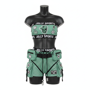 Conjunto de Bikini Deportivo para Mujer, Poliéster Suave GSM con Spandex, Paneles Laterales de Malla Verde y Negra, Logotipo Personalizado, Conjunto de Bikinis para Mujer - Product Image 6