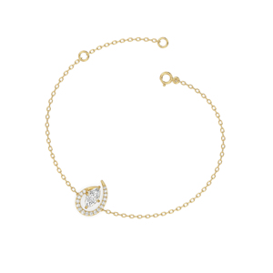 Bracelet de luxe pour femme plaqué or 18 carats avec diamants taille marquise et maillons goutte d'eau, idéal pour le quotidien - Product Image 3