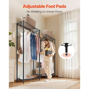 Appendiabiti a 7 livelli per armadio, resistente, capacità di carico 385 kg, struttura in acciaio, organizer per vestiti regolabile - Product Image 6