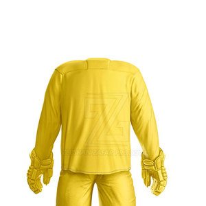 Uniforme de Hockey sobre Hielo Amarillo para Hombre, Conjunto de Poliéster Transpirable, Ropa Deportiva de Equipo, Talla Adulto, Nueva Llegada, Impresión por Transferencia de Calor de Alta Calidad - Product Image 5