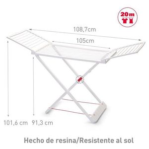 Stendibiancheria Pieghevole 108,7 cm x 105 cm in Resina Resistente al Sole per Balcone - Product Image 1