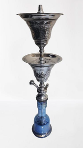 Shisha Moderna Premium de Acero Inoxidable Esmerilado, Mesri Farfasha F55, Juego de Hookah con Bandeja Doble - Product Image 2