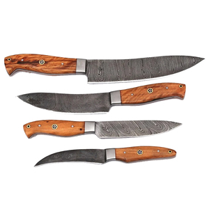 Ensemble de couteaux de chef professionnels en acier Damas avec étui en cuir, ensemble complet de couteaux de cuisine pour restaurant, cuisine et cuisson à domicile - Product Image 3