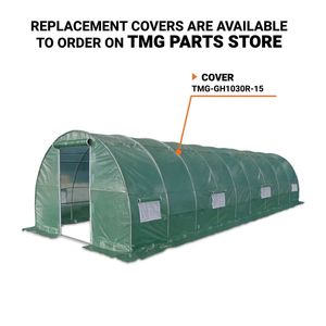 Serra TMG GH1030R 3x9m per Coltivazione con Telo Ripstop Leno, Telaio Refrigerante e Finestre a Rete Avvolgibili sul Tetto per Giardino - Product Image 3