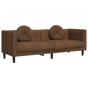 Conjunto de Sofá Rectangular Moderno de Terciopelo Marrón para Sala de Estar con Muchos Asientos - Product Image 6