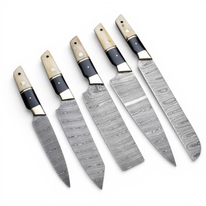 Ensemble de couteaux de cuisine en acier Damas de qualité supérieure, couteau de chef professionnel, lame ultra-affûtée VG10, manche en résine coloré, vente en gros OEM - Product Image 1