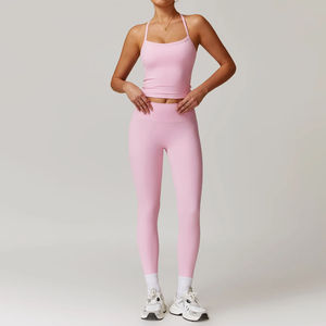 Nuevo Diseño Lulu Conjuntos Deportivos para Mujer Ecológicos Transpirables Antibacterianos de Secado Rápido Leggings de Cintura Alta con Espalda Descubierta - Product Image 6