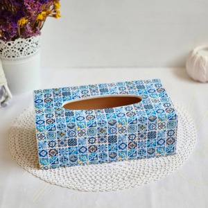 Boîte à mouchoirs en bois imprimée pour l'organisation de la salle de courrier, vente en gros - Product Image 5