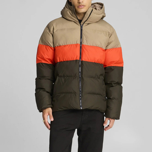 OEM Service Hooded Canvas Zipper Closure <b>Smart</b> Casual Winter Padding Color Block Puffer <b>Jackets</b> <b>for</b> <b>Men</b> - Product Image 2