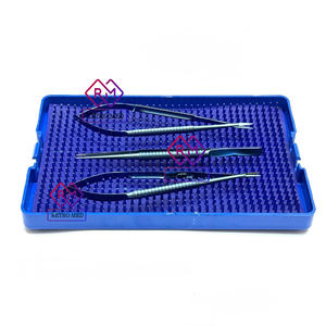 Tijeras microquirúrgicas / pinzas para tejidos / portaagujas de titanio de 18 cm, color titanio azul, de MEDICAB INSTRUMENTS - Product Image 6