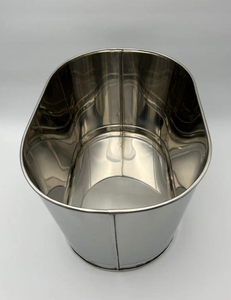 Cubo de Hielo de Acero Inoxidable al por Mayor, Acabado Plateado, Diseño Martillado Hecho a Mano, Enfriador Portátil para Cerveza y Vino, Regalo Empresarial - Product Image 4