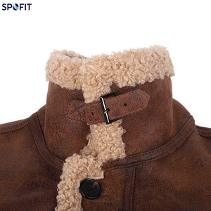 Chaqueta de Invierno de Alta Calidad para Hombre, Estilo Bomber Casual, con Forro de Piel de Oveja Auténtica, Cierre de Cremallera, Servicio OEM - Product Image 3