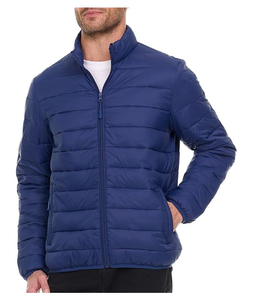 Veste d'hiver matelassée noire personnalisée, légère, coupe-vent et imperméable pour homme - Product Image 1