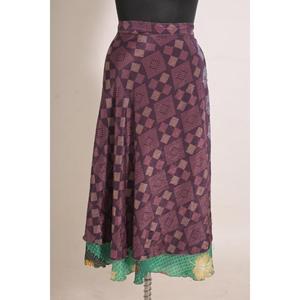 Women's Vintage Floral Silk Wrap <b>Skirt</b> Handmade Unique <b>Boho</b> Fashion Natural Waist Ankle-Length All Season - Product Image 1