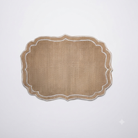 Set de table en jute durable à bord festonné, diamètre 38 cm, rustique, décoratif, pour la décoration de la maison, disponible au meilleur prix
