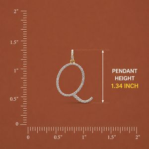 Nuevo Colgante de Plata S925 con Letra Q Cursiva con Incrustaciones de Moissanita, Joyería Hip Hop - Product Image 3