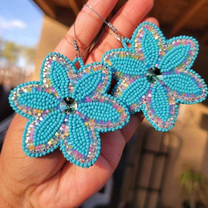 ต่างหูปักผ้าประดับลูกปัดแก้วทำมือ น้ำหนักเบา สำหรับงานปาร์ตี้ งานปักครอสติช และงานฝีมือเย็บปักถักร้อย - Product Image 3