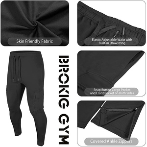 Best Quality Eco-Friendly Breathable Heavyweight Twill Cotton Men's <b>Skinny</b> <b>Jogger</b> Pants for Running Gym Fitness Sports - Product Image 5