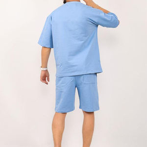 Fabricant OEM en gros sur mesure, fournisseur de vêtements en coton pour hommes, ensembles d'été, jersey 180 GSM, fabrication de vêtements en gros avec étiquette privée - Product Image 6