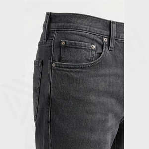 Jean en denim coupe droite délavé foncé pour homme, taille haute, coupe classique, en coton, style décontracté, pantalon d'automne - Product Image 5