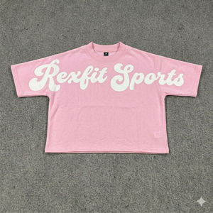 REXFIT SPORTS Camiseta Negra de Moda para Hombre con Lavado Ácido, Oversize, de Algodón, Cuello Redondo, Estilo Urbano, Personalizada - Product Image 3