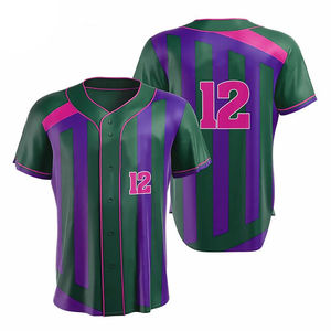 Ensemble d'uniformes de baseball personnalisés pour adultes, maillot de baseball à boutons, logo brodé, maillots de baseball sublimés - Product Image 3