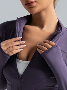 Soft Stretch Yoga <b>Jacket</b> Womens Lightweight Running Gym <b>Workout</b> Fitness Sportswear Custom Logo OEM ODM Private Label Bulk Manufa - Product Image 5