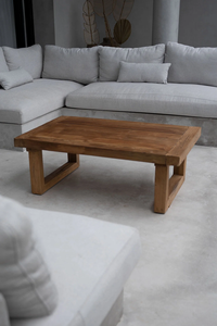 Mesa de Centro Moderna Minimalista Hecha a Mano, Madera Natural de Origen Sostenible, Madera Maciza Resistente, Mueble Funcional para Sala de Estar - Product Image 3