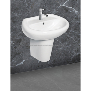 Worldwide Wholesale OEM Wall Mounted White Ceramic Oval Hand Wash Basin for Dining Hotels Outdoor Home Villas Hospitals - Product Image 2
