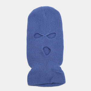 Masque de ski en polyester 100% tricoté à double couche avec logo personnalisé, 3 trous, balaclava, couvre-visage complet, chaud pour l'hiver et les températures froides - Product Image 2