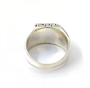 Bague en argent sterling 925 avec nacre, forme carrée, cabochon, unisexe, signet, vente en gros, fabricant de bijoux - Product Image 4