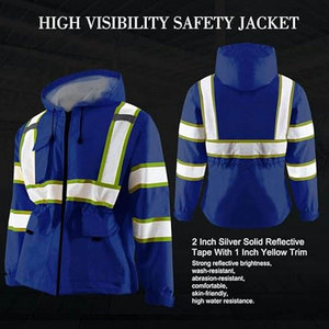 Perfectionists <b>High</b> <b>Visibility</b> Breathable Zippered Reflective <b>Softshell</b> Men's Work <b>Jacket</b> CE Certified Anti-Bacterial Needle - Product Image 4