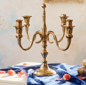 Candelabros de Metal de 4 Brazos para Centros de Mesa de Boda, Portavelas Dorados Vintage Europeos, Decoración para el Hogar y Bodas - Product Image 1