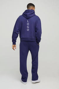 Conjunto Deportivo Personalizado para Hombre, Color Azul Marino, Sudadera con Capucha y Pantalones Jogger, Ropa Deportiva Informal de Dos Piezas - Product Image 5