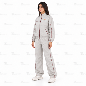 <b>Women</b> Red White Color Block Stand Collar <b>Windbreaker</b> for <b>women</b> Tracksuit Set Zip Up Jacket Jogger Pants 2 Piece Sportswear - Product Image 2