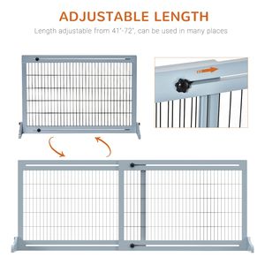 Cancelletto per Animali Domestici Extra Largo 183 cm L x 70 cm A, Recinzione Regolabile in Metallo per Cani e Gatti, Blu-Grigio con Chiusura a Bottone - Product Image 4