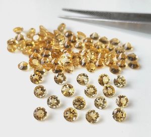 Natural Golden Citrine Round Brilliant Cut Loose Gemstone 5MM High Quality Faceted Citrine Cut Stone For Jewelry Making in Bulk - Product Image 1