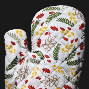 Guantes de Horno de Algodón 100% con Diseño de Hojas Estampadas de Buena Calidad para Uso en Horno y Cocina, Proveedor en India. - Product Image 6