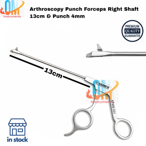 Pinza de Punzonado para Artroscopia de Eje Derecho de 13 cm con Punta de 4 mm – Instrumento Quirúrgico Ortopédico de Acero Inoxidable de Calidad Alemana OM - Product Image 1