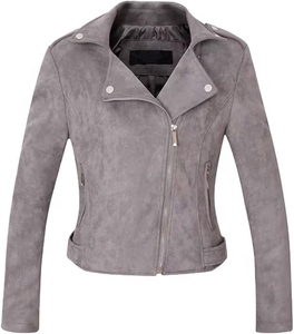 Veste Moto Courte Décontractée en Similicuir Tressé pour Femme, Collection Automne, Qualité Supérieure, avec Fourrure de Renard et Fermeture Éclair, OEM - Product Image 1