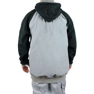 Hoodie de snowboard imperméable surdimensionné pour homme, en polaire technique, à manches raglan, bicolore, coupe haute, avec trous pour les pouces - Product Image 2