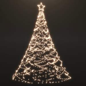 Árbol de Navidad de 1400 LED Blanco Cálido con Poste de Metal, Luces de Navidad de 16 pies - Product Image 2