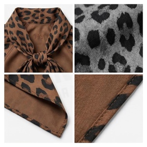Women's Square Silk Scarf <b>Leopard</b> <b>Print</b> Elegant Multi-Functional Fashion <b>Accessory</b> All Seasons - Product Image 4