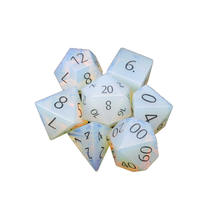 Dés en pierre de haute qualité, opalite, cristal naturel, pierres de guérison Reiki, pierres gravées, ensemble de dés personnalisés, cristal Viking. - Product Image 3