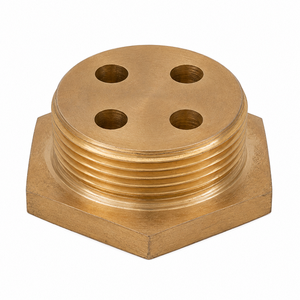 หน้าแปลนทองเหลืองขัดเงา Lucky Brass สำหรับชิ้นส่วนทำความร้อน ขนาด 1.25 นิ้ว BSP พร้อมรู 4 รู สำหรับท่อขนาด 8.5 มม. ติดตั้งในงานอุตสาหกรรมอย่างปลอดภัย - Product Image 2
