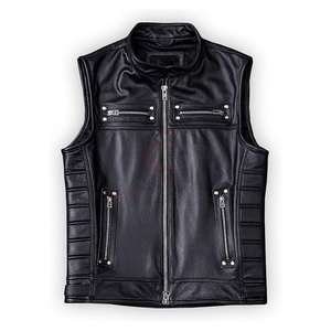 Fashion Wear 2026 High Quality <b>Leather</b> <b>Vests</b> Breathable Customized Good Quality Top Design <b>Leather</b> <b>Vest</b> 5-dimensional Pocket - Product Image 1