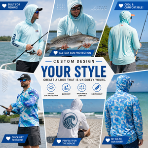 Sweat à capuche de pêche pour homme, léger, respirant, UPF50+, anti-UV, séchage rapide, logo personnalisé, vente en gros, vêtements de pêche OEM - Product Image 3