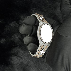 Reloj de Lujo con Diamantes de Moissanita en Acero Inoxidable, Diseño Iced-Out, Cristal Resistente a Arañazos para Hombres, Uso en Fiestas y Oficina, Venta al por Mayor - Product Image 4
